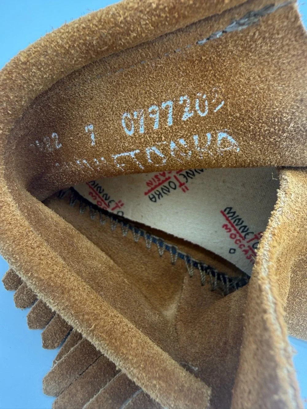 VTG 80s Minnetonka Moccasin Childrens Softsole Fringe Boots Size 7 Style 2482